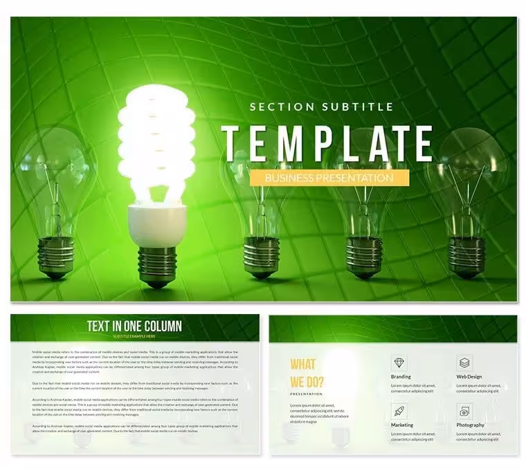 Lamp Save Energy Keynote Template: Presentation