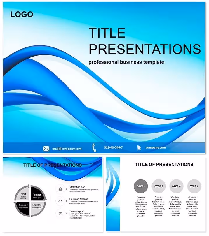 Dynamic Blue Wave PowerPoint Template