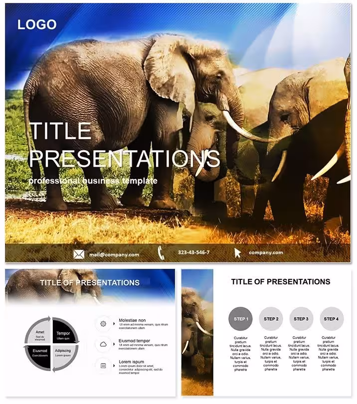 Elephant Species Wildlife PowerPoint Template