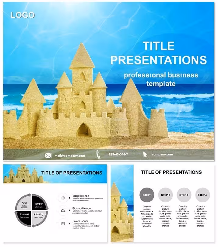Sand Castle PowerPoint Template: Sculpt Your Seaside Stories