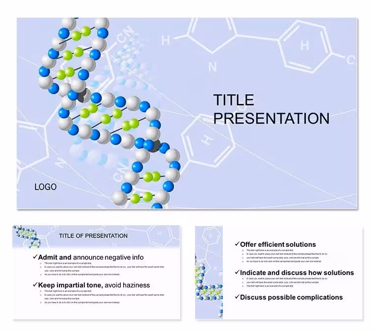 Platinated DNA Structure PowerPoint Template