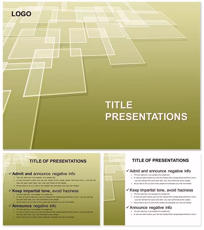 Green Tile PowerPoint Templates: Abstract Artistry for Effortless Elegance