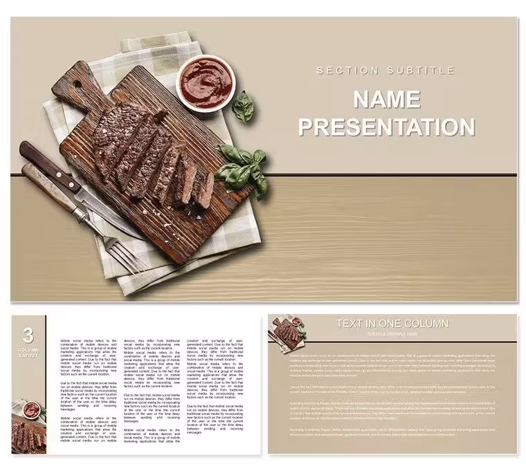 Garlic-Butter Steak Recipe Keynote Template