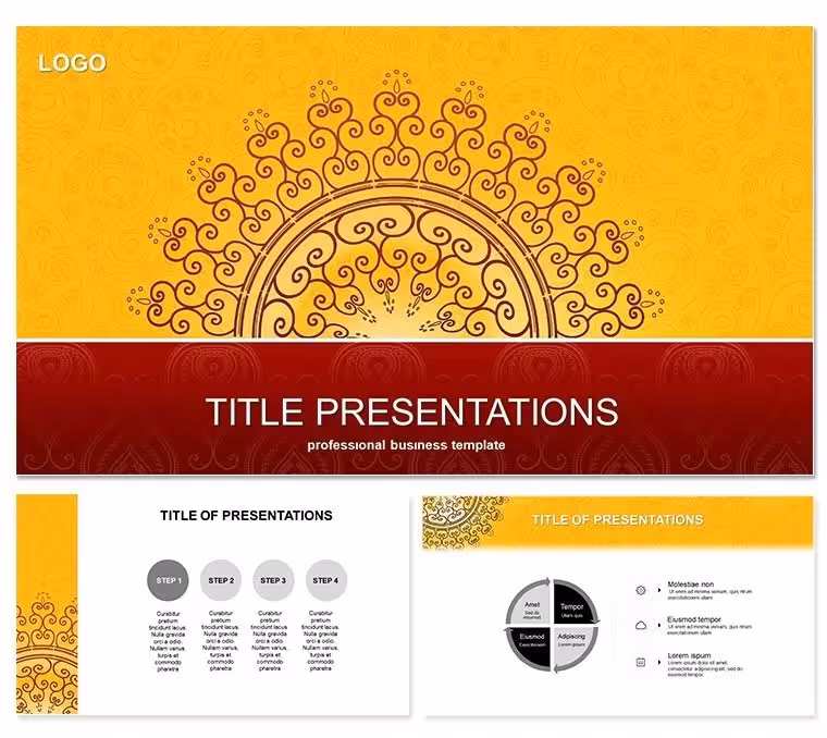 Large Ornament in Indian Style Keynote Template