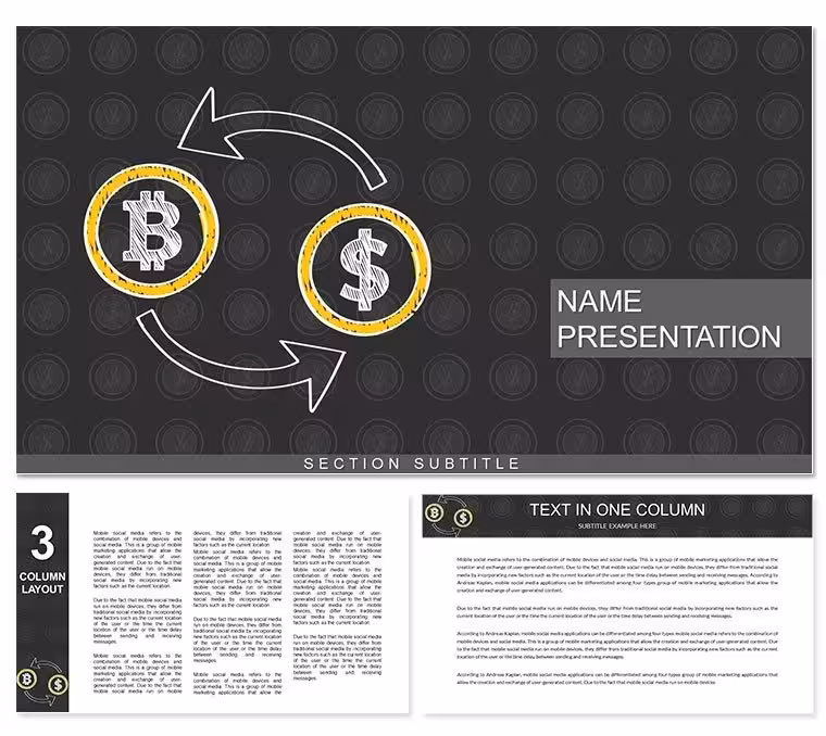 Bitcoin Price USD Keynote Template: Charts & Diagrams