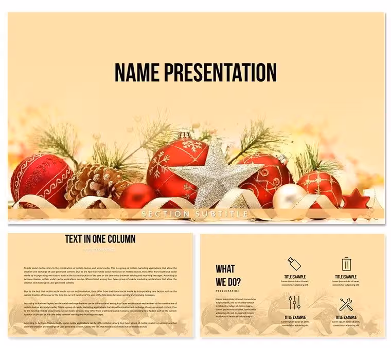 Holiday Christmas Decorations Keynote Themes - Download Free Template