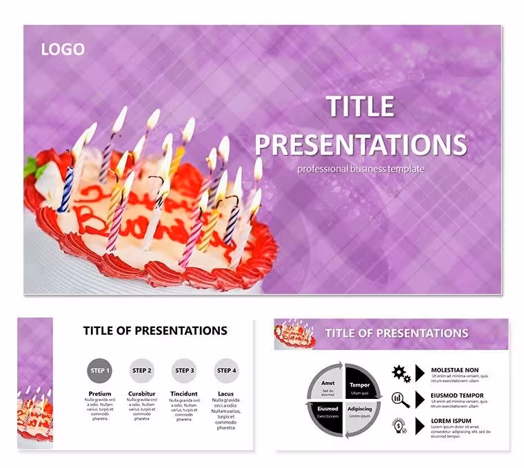 Congratulation Birthday cake Keynote templates