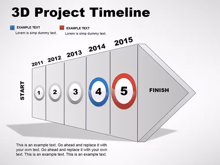 3D Project Timeline Keynote Charts