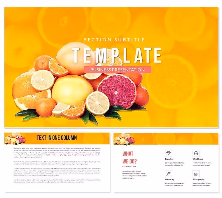 Diet Fruits Keynote Themes and Template Presentation