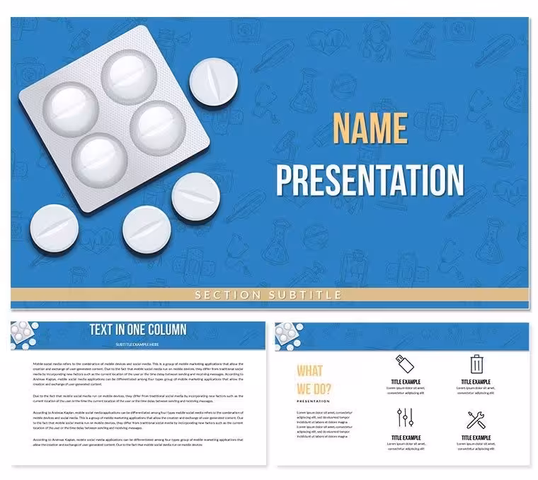 Prescription Pills Keynote Template, Medicine Presentation Themes