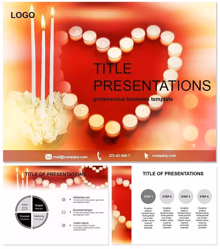 Heart of Candles PowerPoint Template
