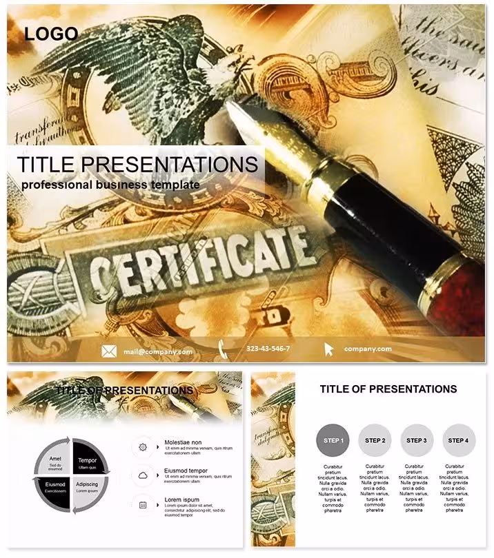 Certificate PowerPoint Template for Finance