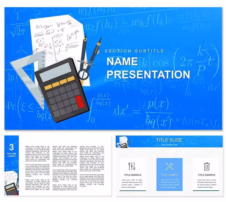 Math Practical Algebra Lessons Keynote Template for Presentation