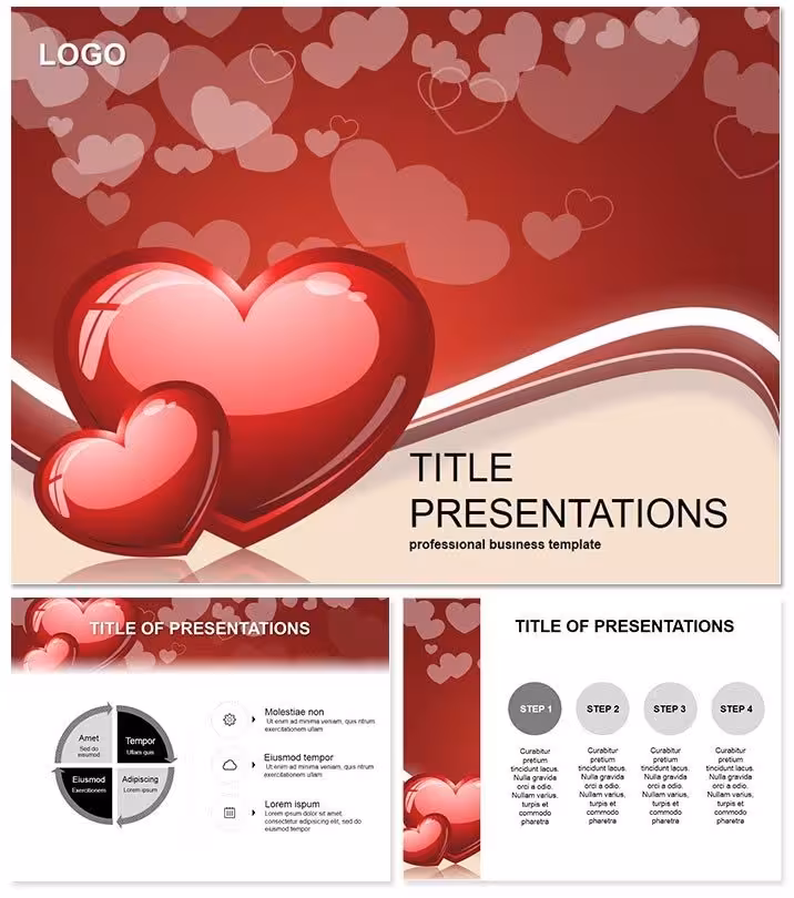 Romantic Heart Valentine`s PowerPoint Template