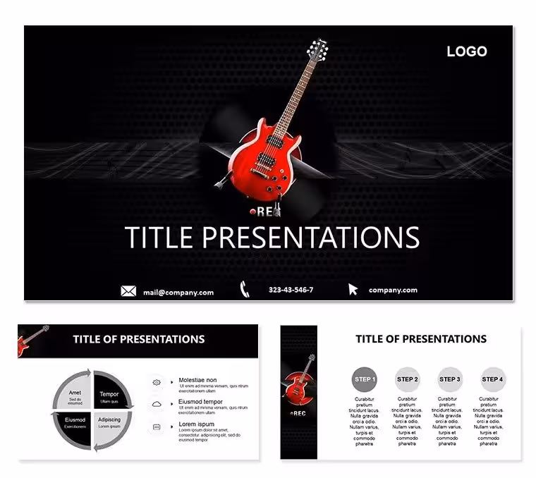 Recording Guitar PowerPoint Template: Strum Up Studio Stories