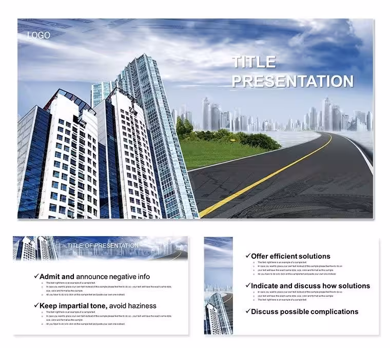 Skyscraper City PowerPoint Template: Urban Ascent
