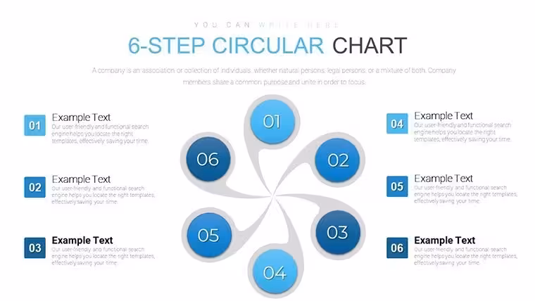 6-Step Circular Charts Keynote - Fully Editable | ImagineLayout