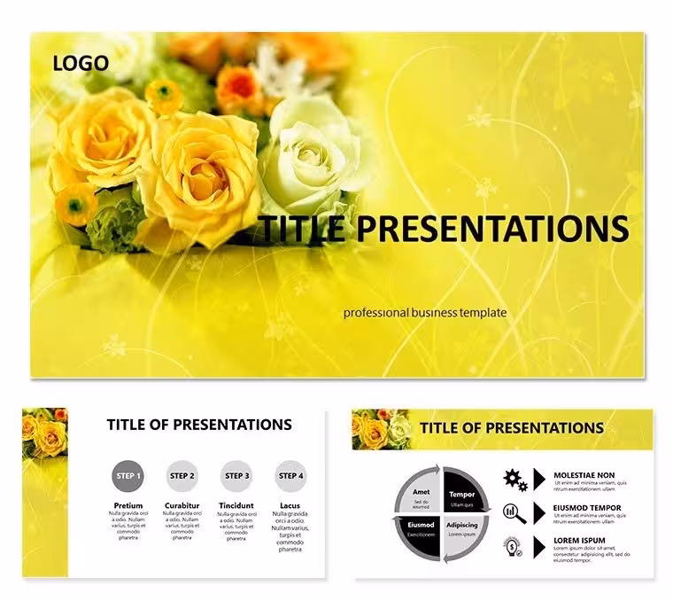 Bouquet of flowers Keynote templates
