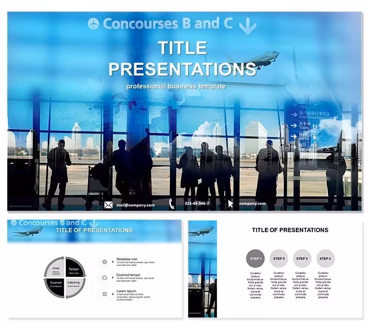 Airport and Passengers PowerPoint Template