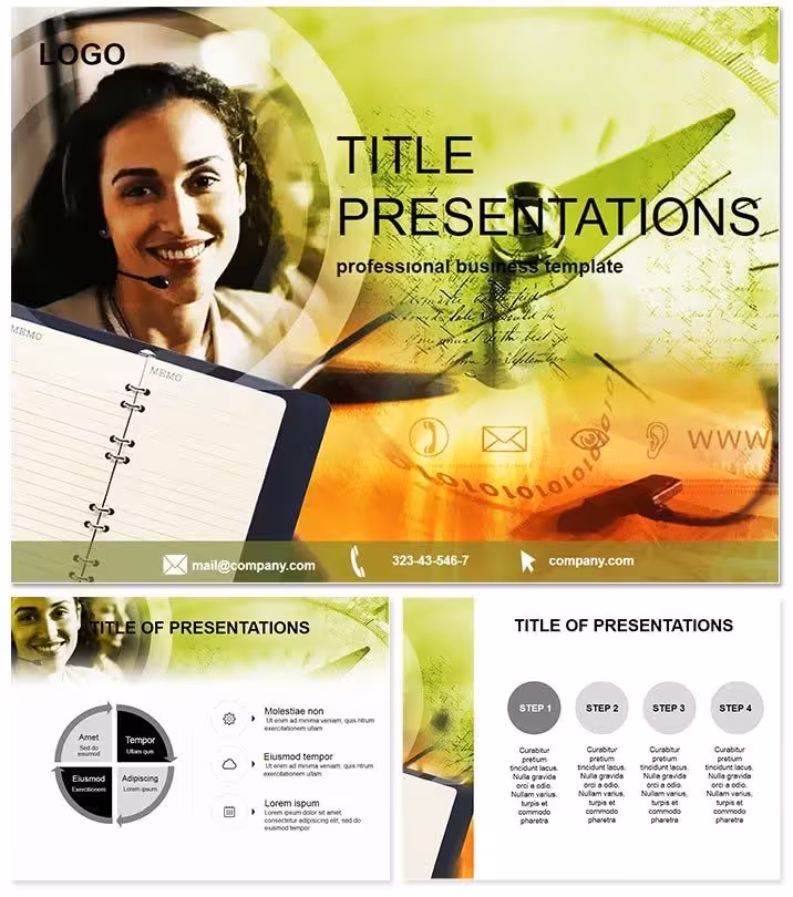 Service Business Suspenders PowerPoint Template: Support Your Story