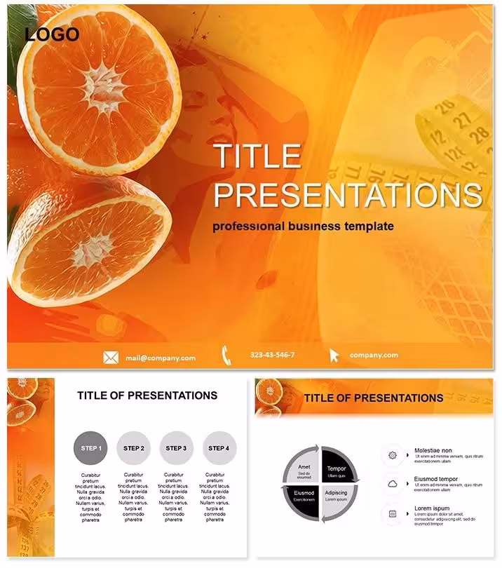 Vibrant Fitness Orange Keynote Design