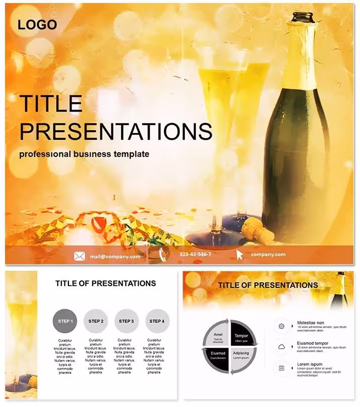 Elegant Champagne Glass Keynote Template