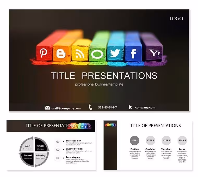 Popular Social Networks PowerPoint template