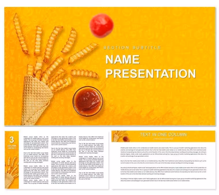French Fries with Ketchup Keynote Template - Creative Presentation