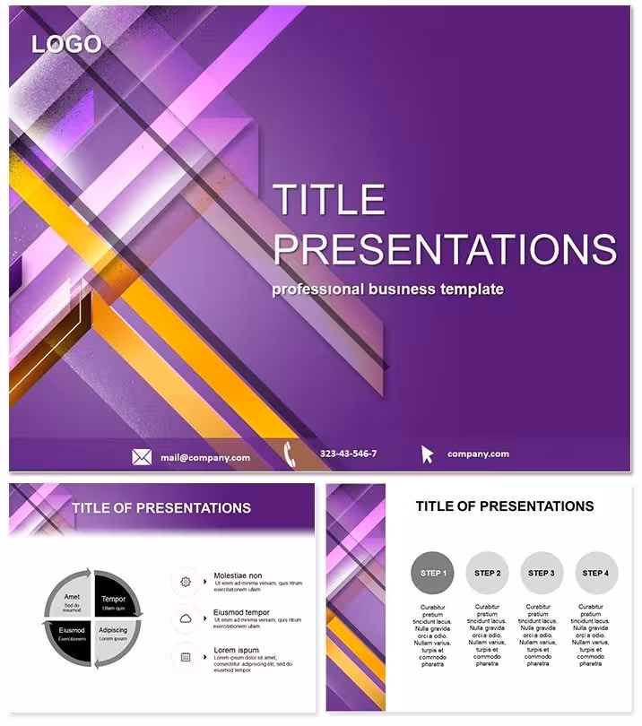 Purple Ribbons PowerPoint Template