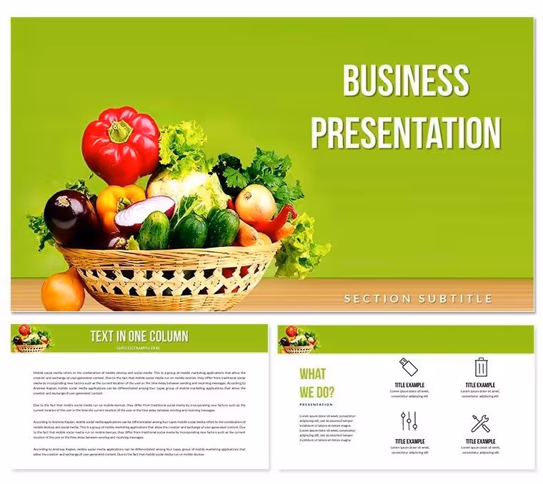 Useful Vegetables: Important Products for Health Keynote Templates for presentation