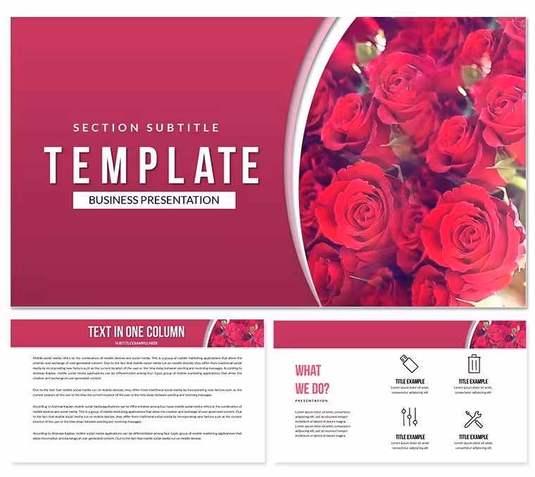Bouquet of Roses Keynote templates