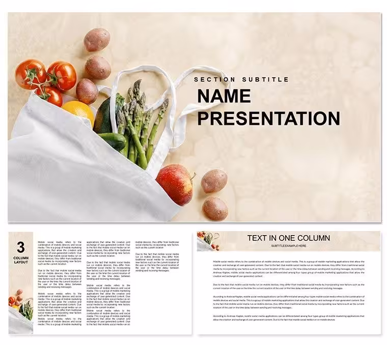 Shopping for Fruits and Vegetables Keynote Template for Presentation