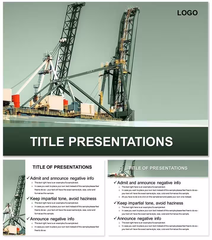 Oil Rig Crane Keynote Template: Elevate Energy Narratives