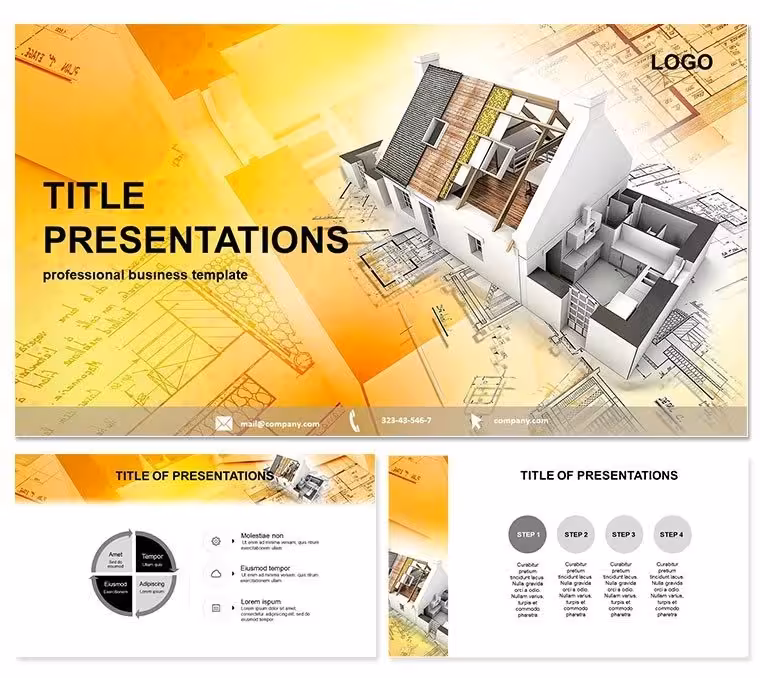 Architectural House Plans PowerPoint Template
