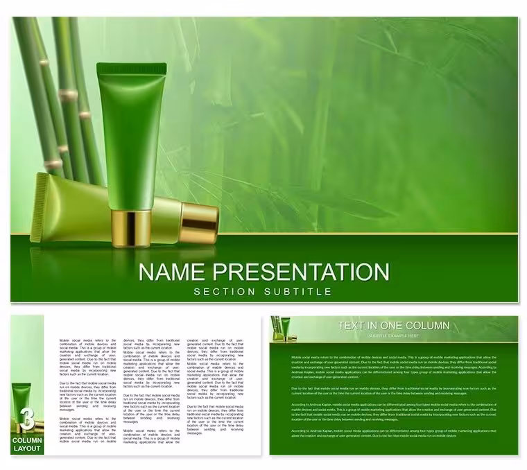 Bamboo Cosmetics Keynote Template - Instant Download
