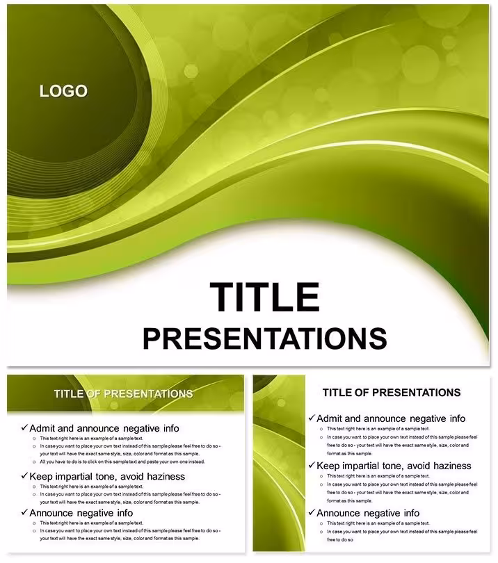 Green Sheets PowerPoint Template: Abstract Designs