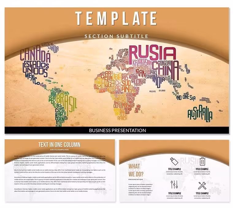 World Map Painting Keynote Templates
