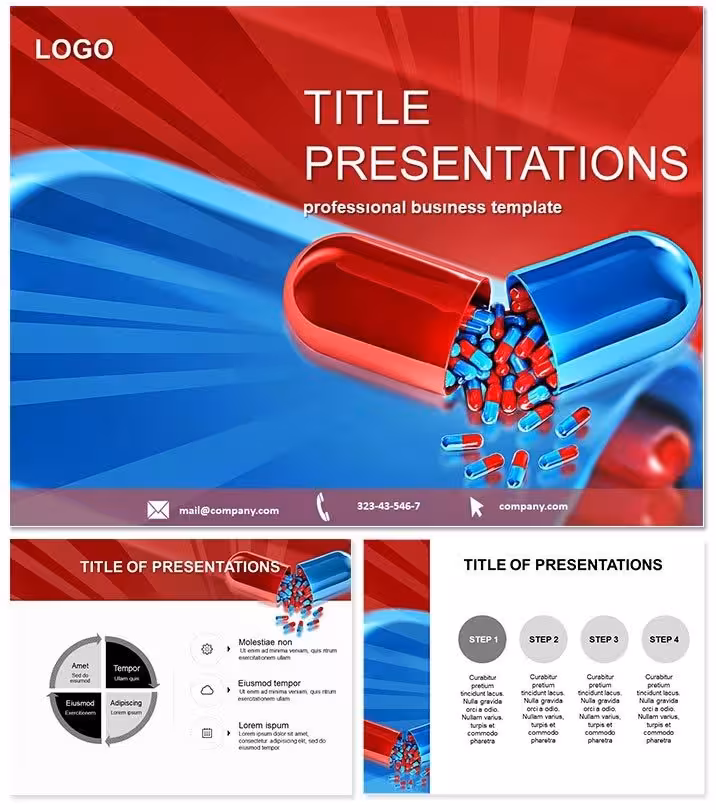 Pharmacy Tablets Diagram PowerPoint Template