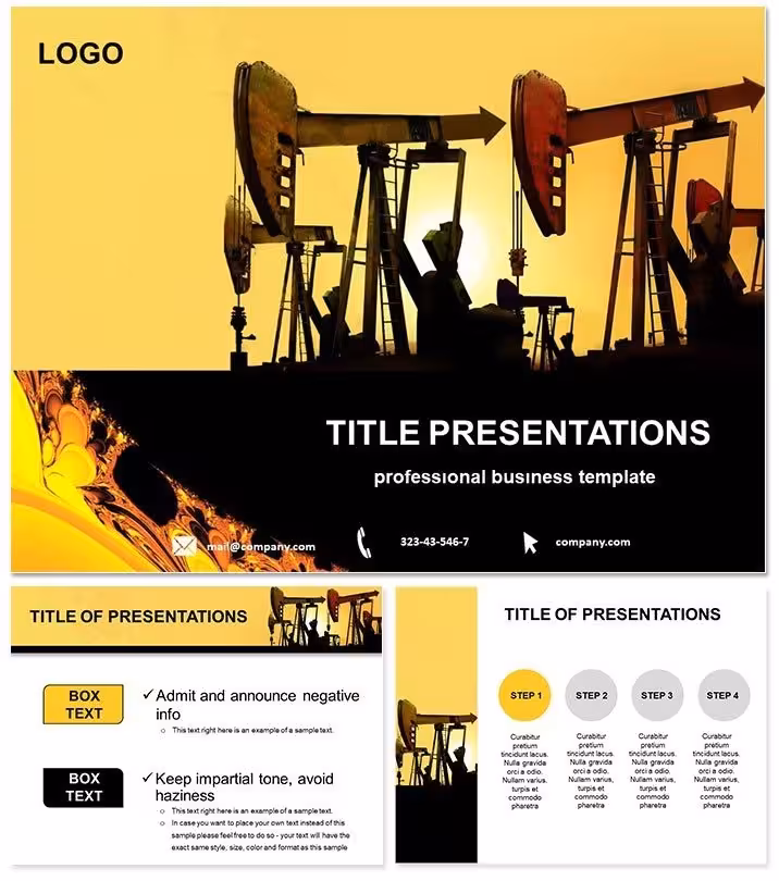 Extraction of Oil PowerPoint Template: Drilling Down to Details