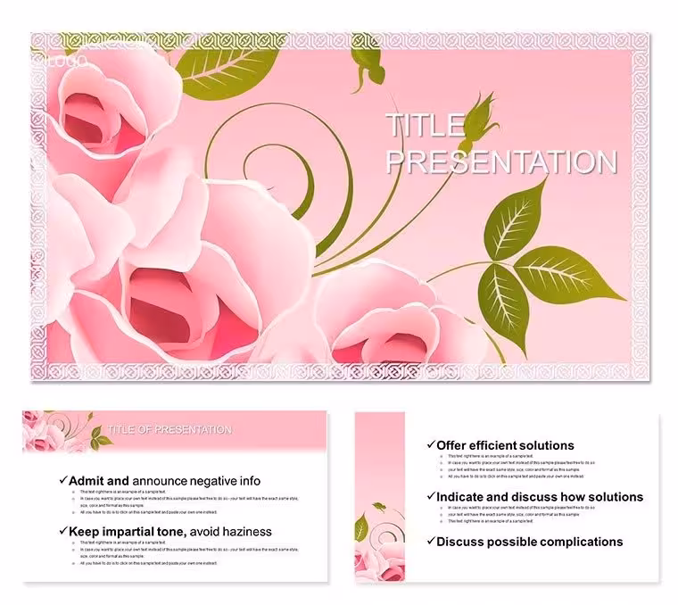 Elegant Free Rose Greetings PowerPoint Deck