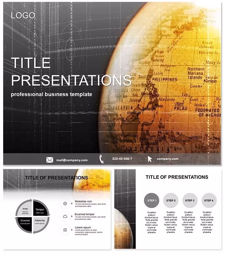 Earth Globe PowerPoint Template for Global Insights