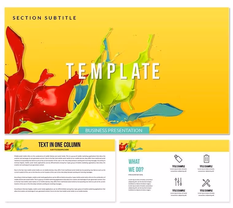 Paint Waves Keynote template Presentation