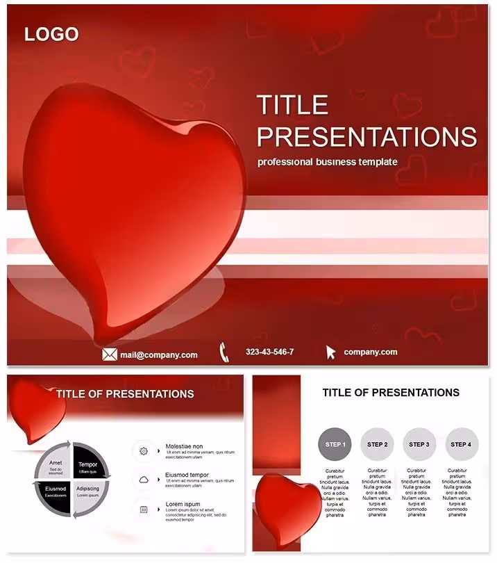 Valentine`s Heart of Love PowerPoint Template