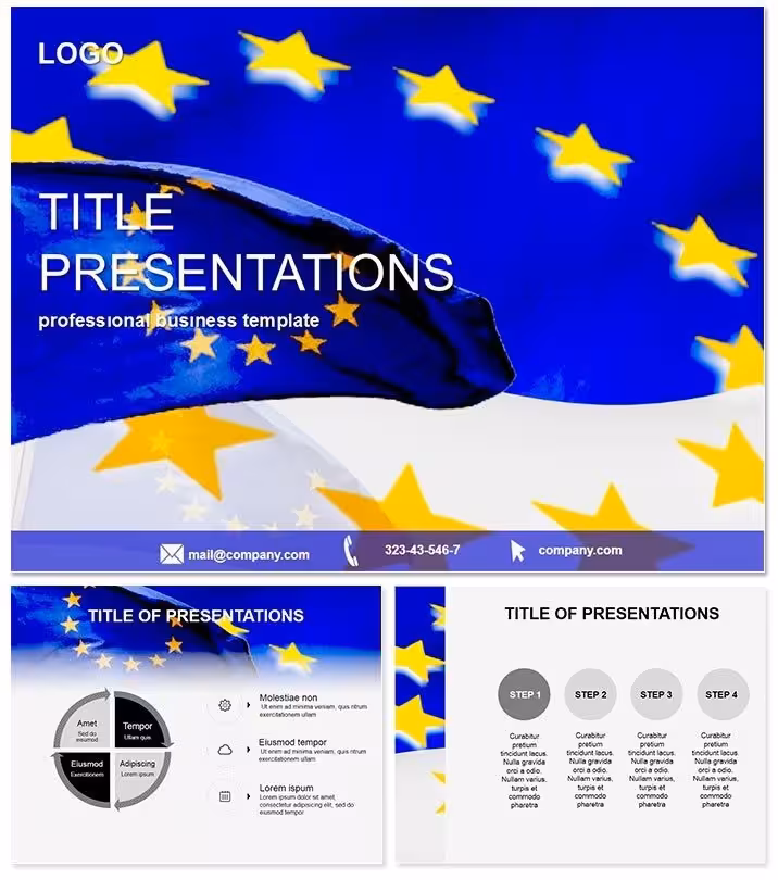 Authoritative EU Flag PowerPoint Template for Global Engagement