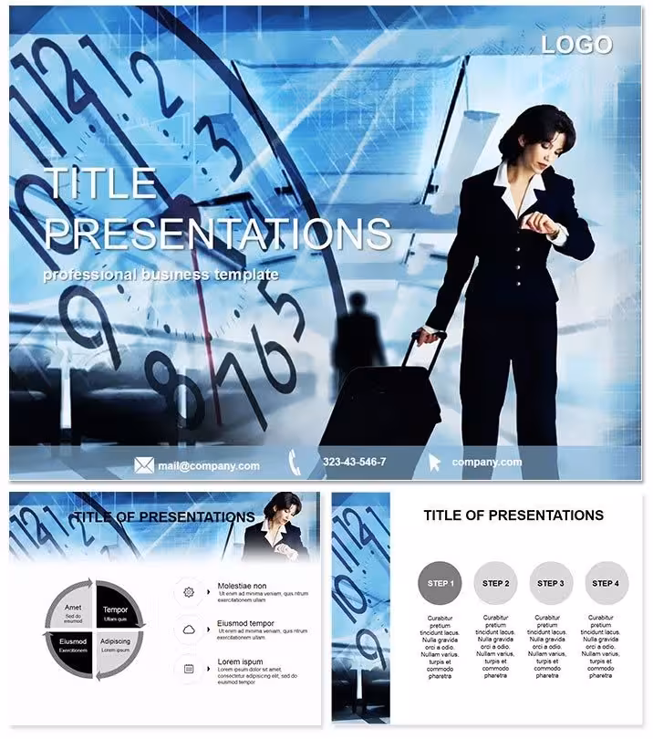 Waiting Flight PowerPoint Template: Soar Through Travel Presentations