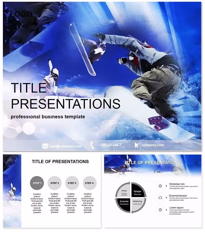 Snowboarders on the Slopes Keynote Template