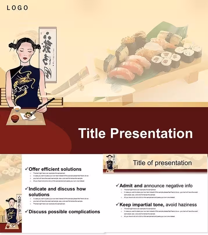 Vibrant Sushi Restaurant Keynote Template