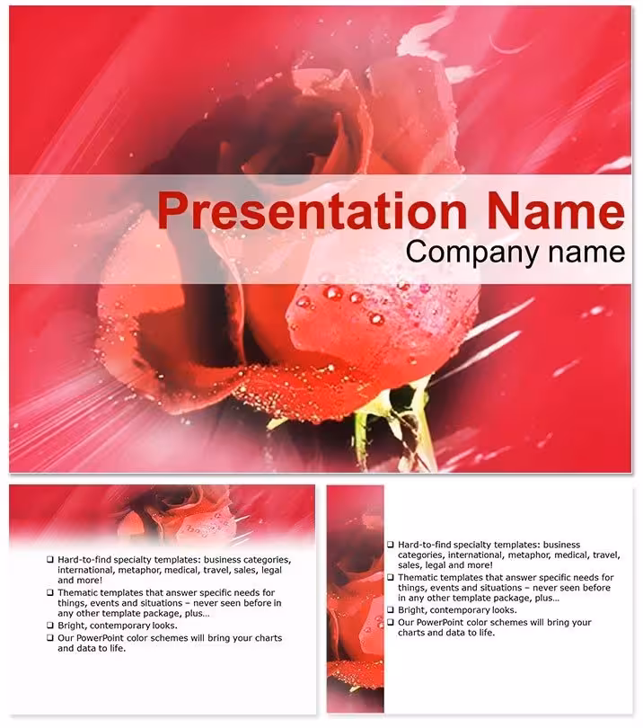 Romantic Valentine Flower PPT Slides