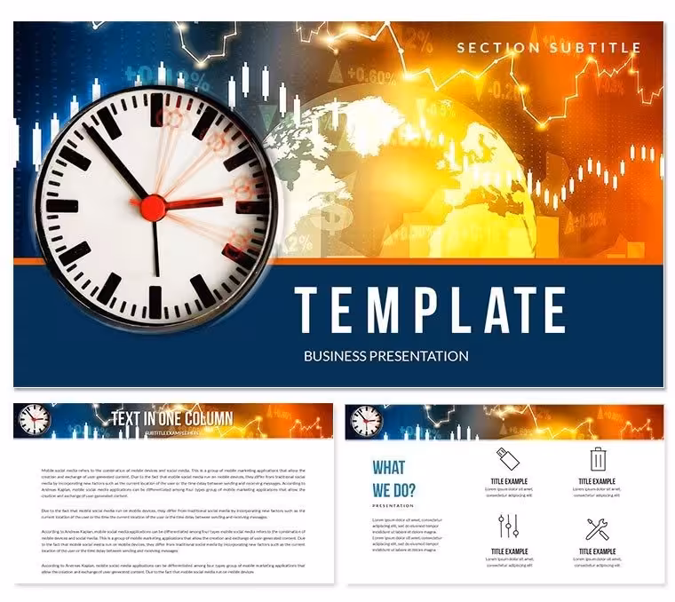 World Time Clock of Trading Keynote templates