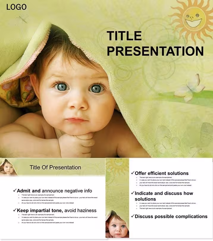 Baby Towel PowerPoint Template: Wrap Your Ideas in Cuddly Charm